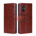 For Xiaomi Poco M5 4G Geometric Stitching Horizontal Flip Leather Phone Case(Dark Brown) - 1