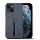 For iPhone 13 Denior DV Elastic Card PU Back Cover Phone Case(Grey) - 1