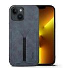 For iPhone 13 Pro Denior DV Elastic Card PU Back Cover Phone Case(Grey) - 1