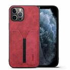 For iPhone 12 / 12 Pro Denior DV Elastic Card PU Back Cover Phone Case(Red) - 1