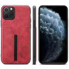 For iPhone 11 Pro Denior DV Elastic Card PU Back Cover Phone Case(Red) - 1