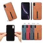 For iPhone X / XS Denior DV Elastic Card PU Back Cover Phone Case(Brown) - 5