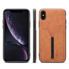 For iPhone XR Denior DV Elastic Card PU Back Cover Phone Case(Brown) - 1