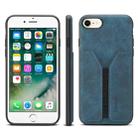 For iPhone SE 2022 / SE 2020 / 7 / 8 Denior DV Elastic Card PU Back Cover Phone Case(Blue) - 1