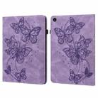 For Lenovo Tab M10 3rd Gen Embossed Butterfly Pattern Leather Tablet Case(Purple) - 1