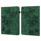 For Lenovo Tab M10 3rd Gen Embossed Butterfly Pattern Leather Tablet Case(Green) - 1