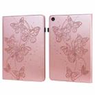 For Lenovo Tab M10 3rd Gen Embossed Butterfly Pattern Leather Tablet Case(Pink) - 1