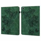 For OPPO Pad Air 2022 Embossed Butterfly Pattern Leather Tablet Case(Green) - 1