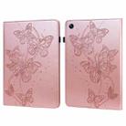 For OPPO Pad Air 2022 Embossed Butterfly Pattern Leather Tablet Case(Pink) - 1