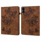 For Xiaomi Redmi Pad 10.61 Embossed Butterfly Pattern Leather Tablet Case(Brown) - 1