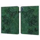 For Nokia T20 10.4 2021 Embossed Butterfly Pattern Leather Tablet Case(Green) - 1