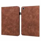 For OPPO Pad Air 2022 Lace Flower Embossing Pattern Leather Tablet Case(Brown) - 1