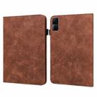 For Xiaomi Redmi Pad 10.61 Lace Flower Embossing Pattern Leather Tablet Case(Brown) - 1