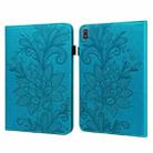 For Nokia T20 10.4 2021 Lace Flower Embossing Pattern Leather Tablet Case(Blue) - 1