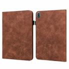 For Nokia T20 10.4 2021 Lace Flower Embossing Pattern Leather Tablet Case(Brown) - 1