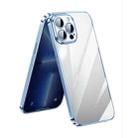 For iPhone 14 Pro SULADA Lens Protector Plated Clear Case(Sierra Blue) - 1