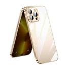 For iPhone 14 Pro SULADA Lens Protector Plated Clear Case(Gold) - 1