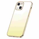 For iPhone 14 Plus SULADA Iridescence Series Plating Transparent Gradient Phone Case(Gold) - 1