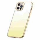 For iPhone 14 Pro SULADA Iridescence Series Plating Transparent Gradient Phone Case(Gold) - 1