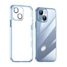 For iPhone 14 SULADA Crystal Steel Series TPU Transparent Phone Case(Blue) - 1