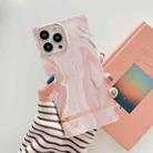 For iPhone 14 Pro Square Plating Gold Edge Phone Case(Quicksand Pink) - 1