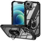 For iPhone 14 TPU + PC Lens Protection Phone Case with Ring Holder(Black) - 1