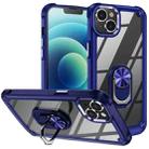 For iPhone 14 TPU + PC Lens Protection Phone Case with Ring Holder(Blue) - 1