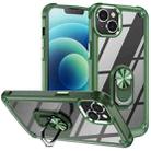 For iPhone 14 Plus TPU + PC Lens Protection Phone Case with Ring Holder(Green) - 1