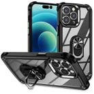For iPhone 14 Pro TPU + PC Lens Protection Phone Case with Ring Holder(Black) - 1