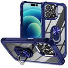 For iPhone 14 Pro TPU + PC Lens Protection Phone Case with Ring Holder(Blue) - 1