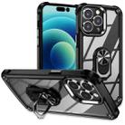 For iPhone 14 Pro Max TPU + PC Lens Protection Phone Case with Ring Holder(Black) - 1