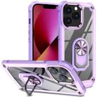 For iPhone 13 Pro TPU + PC Lens Protection Phone Case with Ring Holder(Purple) - 1