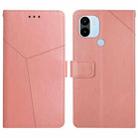 For Xiaomi Redmi A1+ HT01 Y-shaped Pattern Flip Leather Phone Case(Pink) - 1