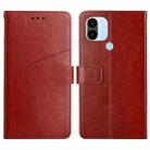 For Xiaomi Redmi A1+ HT01 Y-shaped Pattern Flip Leather Phone Case(Brown) - 1