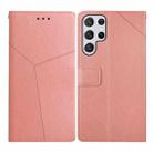 For Samsung Galaxy S23 Ultra 5G HT01 Y-shaped Pattern Flip Leather Phone Case(Pink) - 1