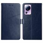 For Xiaomi 12 Lite NE HT01 Y-shaped Pattern Flip Leather Phone Case(Blue) - 1