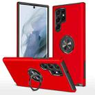 For Samsung Galaxy S22 Ultra 5G PC + TPU Magnetic Phone Case with Invisible Ring Holder(Red) - 1
