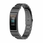 For Huawei Band 4 Pro (TER-B29S) / Band 3 Pro (TER-B29) / Band 3 (TER-B09) Three Beads Steel Wrist Strap Watchband(Black) - 1