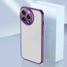 For iPhone 14 Charming Eye Series Lens Protector Skin Frosted Phone Case(Purple) - 1