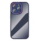 For iPhone 14 Pro Ming Shield Series High Transparent Solid Color Phone Case(Dark Blue) - 1