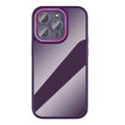 For iPhone 14 Pro Max Ming Shield Series High Transparent Solid Color Phone Case(Dark Purple) - 1