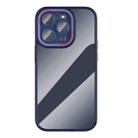 For iPhone 13 Ming Shield Series High Transparent Solid Color Phone Case(Dark Blue) - 1