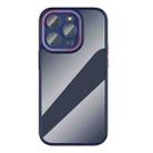 For iPhone 12 Pro Ming Shield Series High Transparent Solid Color Phone Case(Dark Blue) - 1