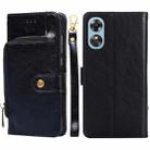 For OPPO A17 Zipper Bag Leather Phone Case(Black) - 1