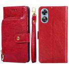 For OPPO A17 Zipper Bag Leather Phone Case(Red) - 1