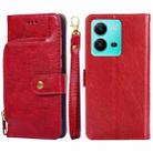 For vivo V25 5G/V25e 5G/X80 Lite Zipper Bag Leather Phone Case(Red) - 1