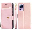 For Xiaomi Civi 2 5G Zipper Bag Leather Phone Case(Rose Gold) - 1