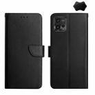 For Motorola Moto G72 4G Genuine Leather Fingerprint-proof Flip Phone Case(Black) - 1