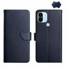 For Xiaomi Redmi A1+ Genuine Leather Fingerprint-proof Flip Phone Case(Blue) - 1