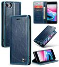 For iPhone SE 2022 / SE 2020 / 7 / 8 CaseMe 003 Crazy Horse Texture Leather Phone Case(Blue) - 1
